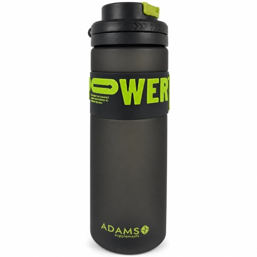 Sticla apa plastic cu pai, POWER, negru, 820ml, Adams Supplement