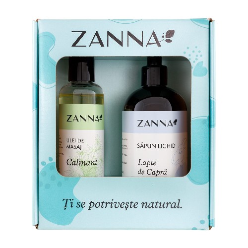 Pachet Ulei de masaj calmant + Sapun lichid lapte de capra, Zann
