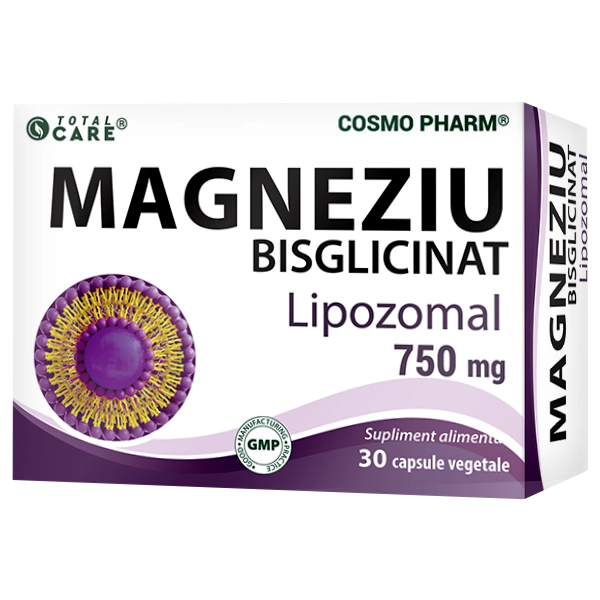 Magneziu Bisglicinat Lipozomal, 750 mg, 30 capsule vegetale