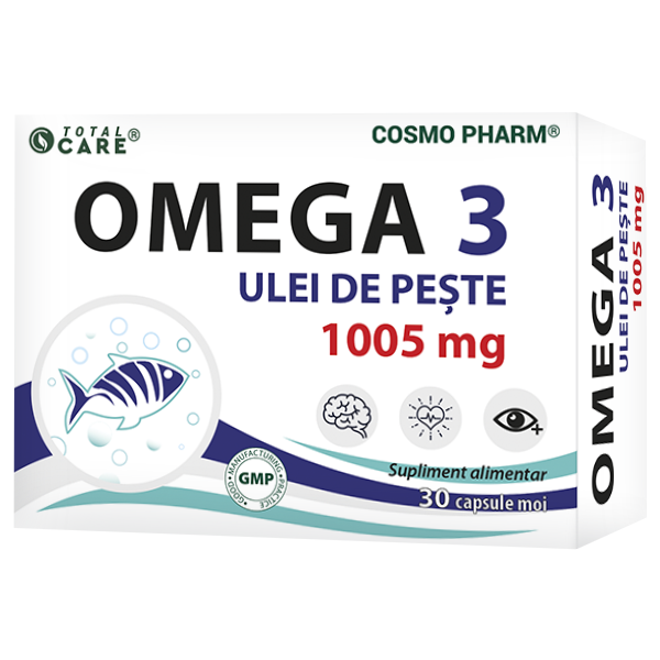 Omega 3 (ulei de peste), 1005 mg, 30 capsule moi