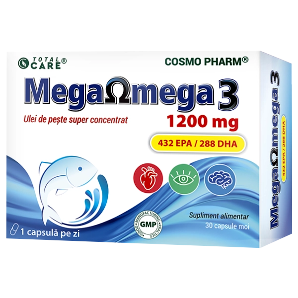 Mega Omega 3 (ulei de peste), 1200 mg, 30 capsule moi