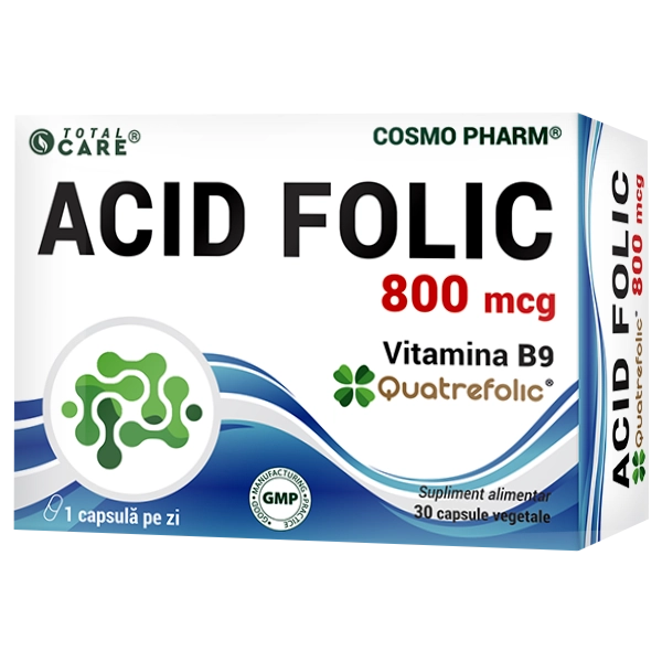 Acid Folic Quatrefolic®, 800mcg, 30 capsule vegetale