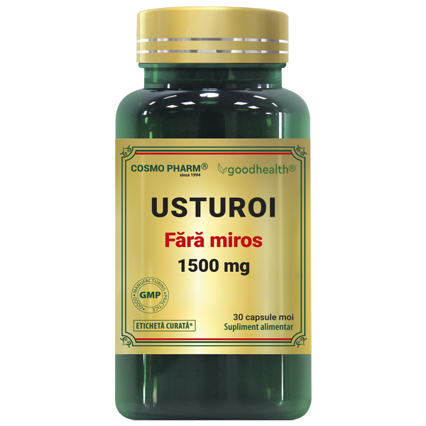 Usturoi fara miros, 1500 mg, capsule vegetale 30 capsule