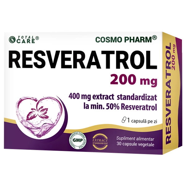 Resveratrol, 200 mg, 30 capsule vegetale