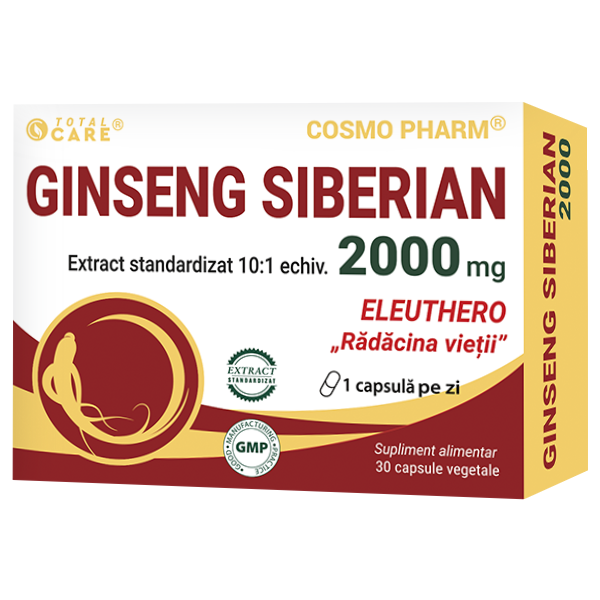 Ginseng Siberian, 2000 mg, 30 capsule vegetale