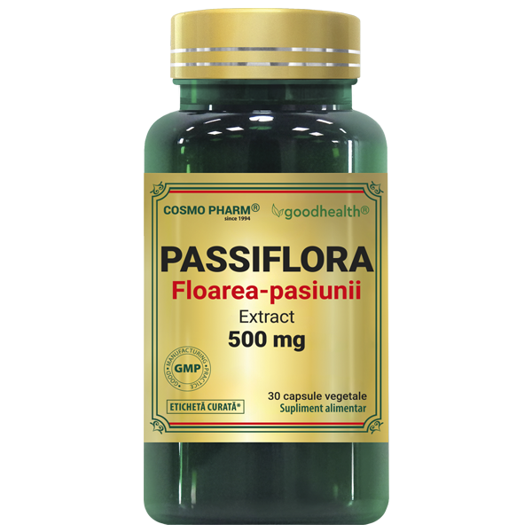 Passiflora Extract (Floarea-pasiunii), 500 mg, capsule vegetale 