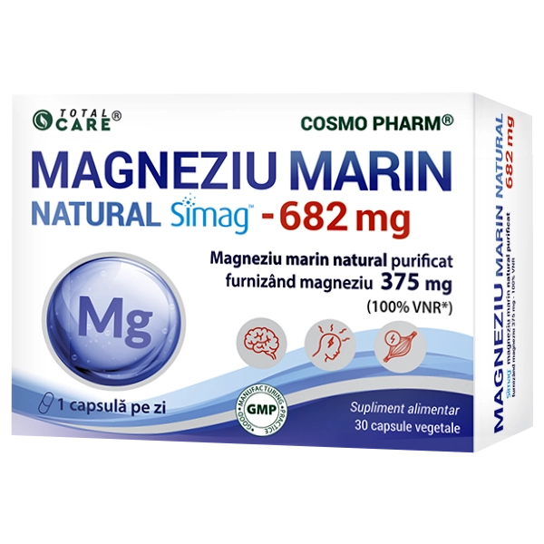 Magneziu Marin Natural Simag®, 682 mg, 30 capsule vegetale