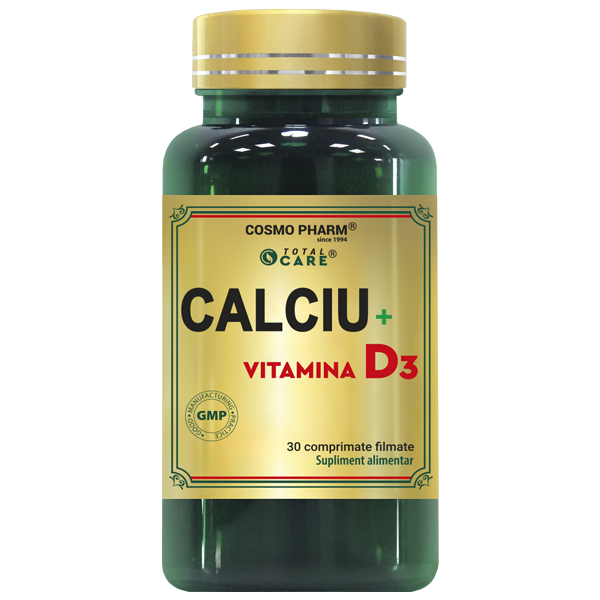 Calciu + Vitamina D3, 30 comprimate filmate 30 comprimate