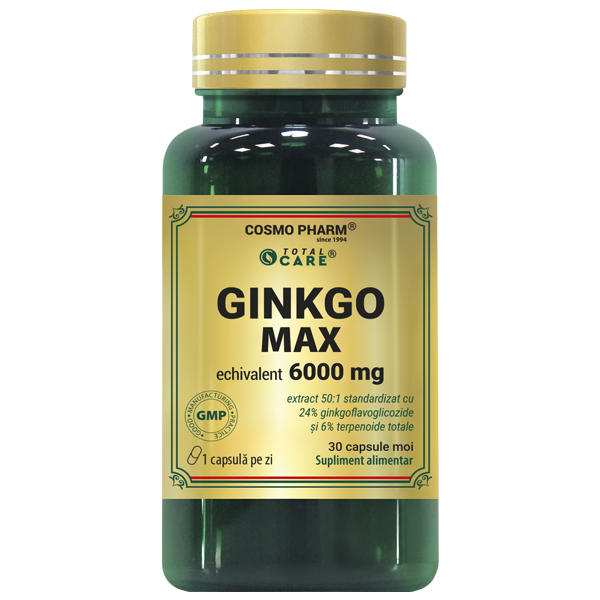 Ginkgo Max (Ginkgo Biloba), 6000 mg, capsule moi 30 capsule