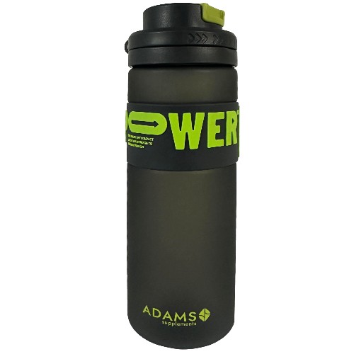 Sticla apa plastic cu pai, POWER, negru, 820ml, Adams Supplement