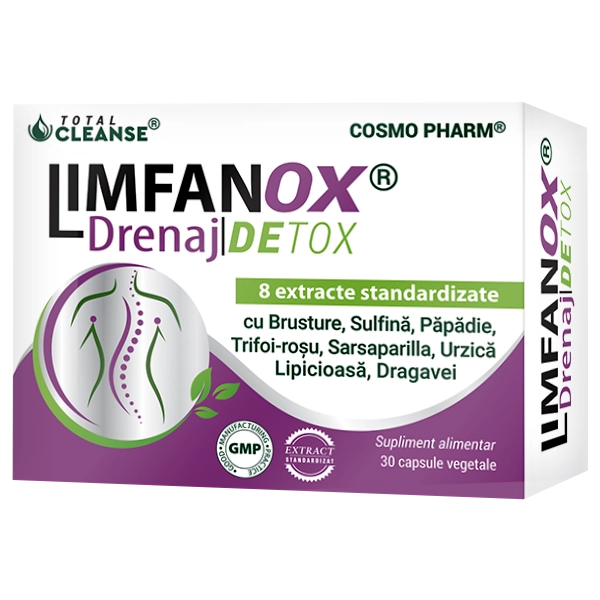 Limfanox Drenaj Detox ®, 30 capsule vegetale