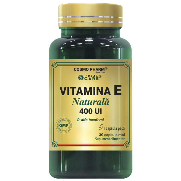 Vitamina E Naturala (D-alpha Tocoferol), 400 UI, capsule moi