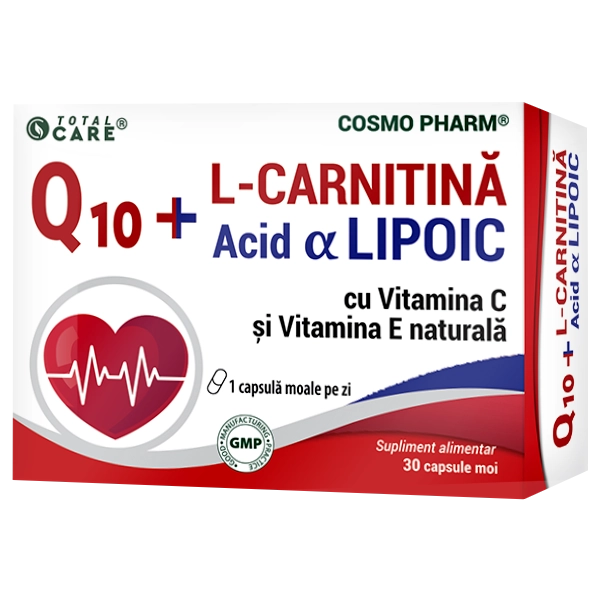 Q10+L-Carnitina si Acid Lipoic, 30 capsule moi