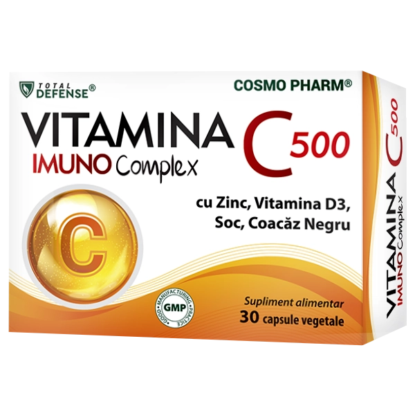 Vitamina C 500 Imuno Complex cu Zinc, Soc, Coacaz Negru si Vitam