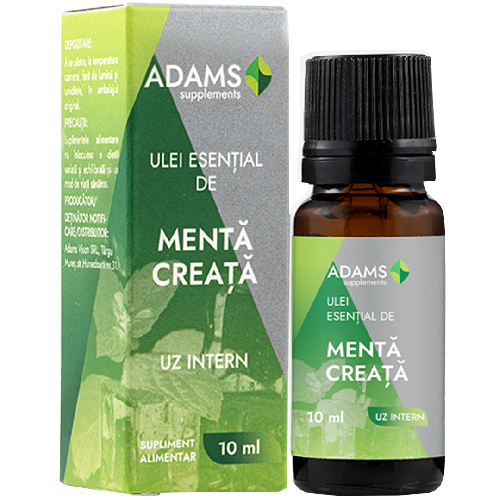 Ulei esential de Menta Creata, uz intern, 10ml, Adams Supplement