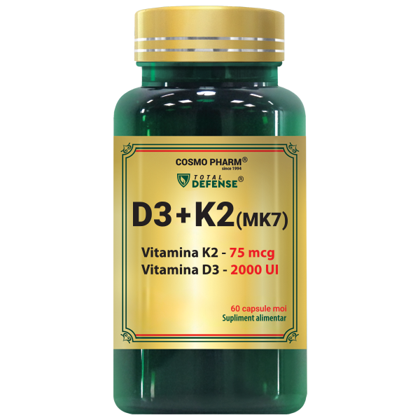 Vitamina D3 2000 UI + K2 (MK-7) 60 capsule