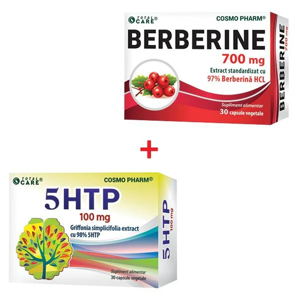 Pachet Control Apetit – Berberina 700 mg + 5 HTP 100 mg
