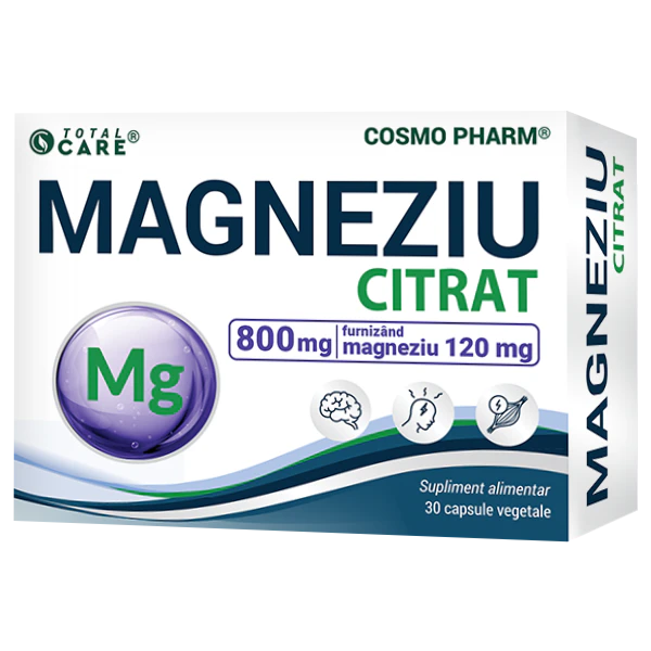 Magneziu Citrat 800 mg – Magneziu pur elemental 120 mg
