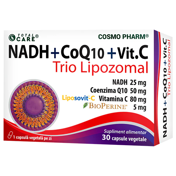 NADH + COENZIMA Q10 + VITAMINA C - Trio Lipozomal