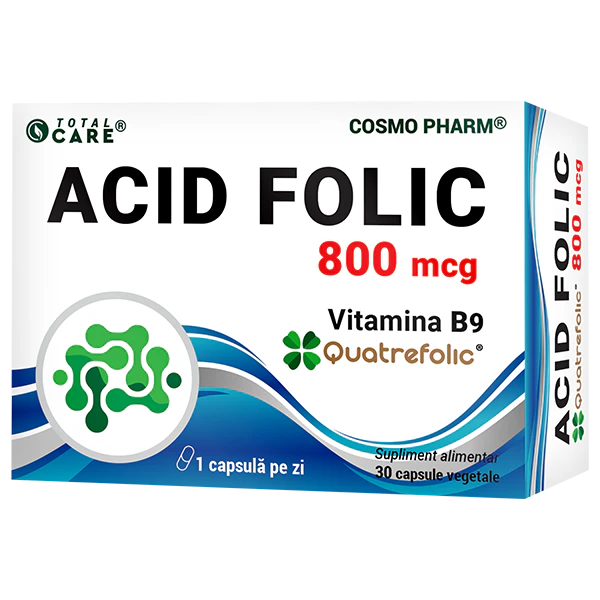 Acid Folic Quatrefolic® 800 mcg - forma bioactivă si naturala 