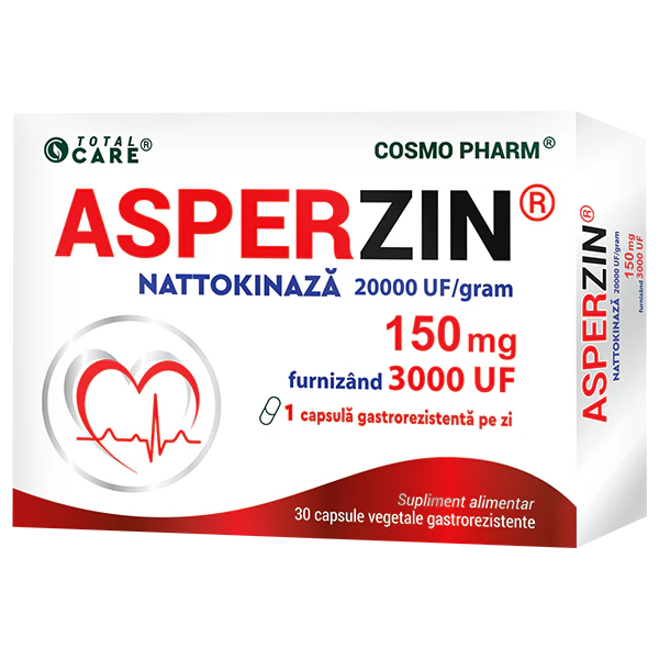 ASPERZIN - Nattokinaza 20000 UF/gram furnizand 3000 UF per capsu