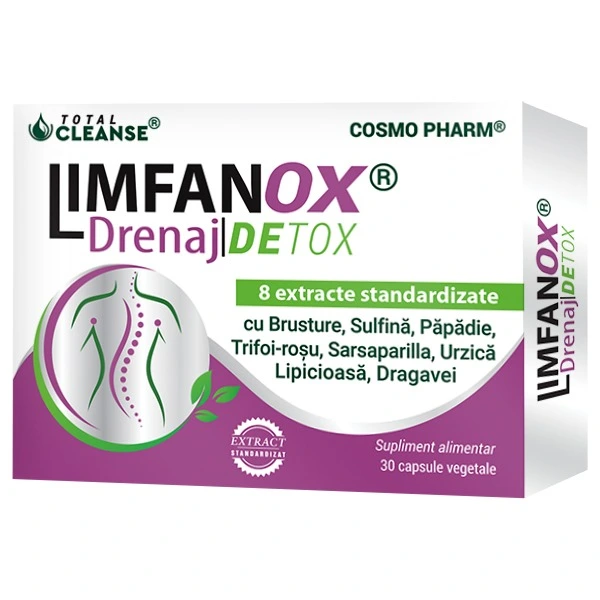LIMFANOX Drenaj DETOX® Capsule Drenaj Sistem Limfatic