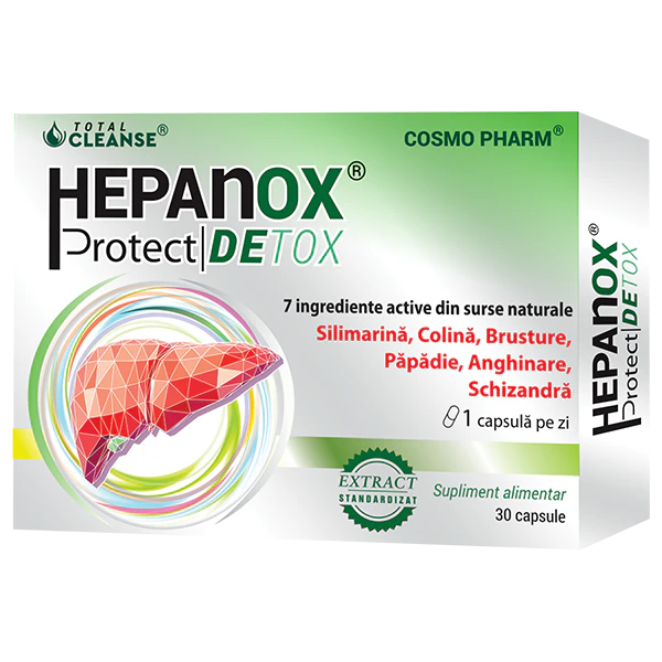 Hepanox Protect Detox - Protectie Ficat, 30 Capsule