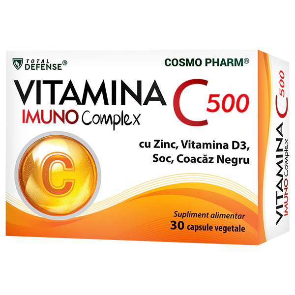 Vitamina C 500 Imuno Complex cu Zinc, Soc, Coacaz Negru si Vitam