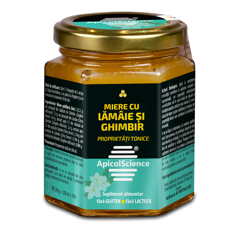 MIERE CU LĂMÂIE ȘI GHIMBIR - 200 ml