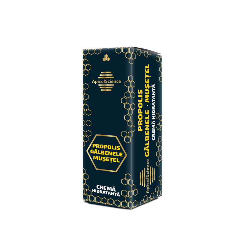 CREMĂ HIDRATANTĂ CU PROPOLIS, GĂLBENELE ȘI MUȘETEL - 50 ml