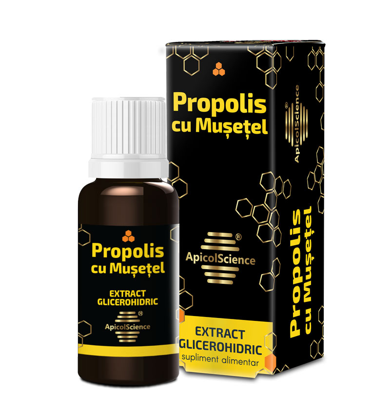 PROPOLIS CU MUȘEȚEL EXTRACT GLICEROHIDRIC – 30 ml