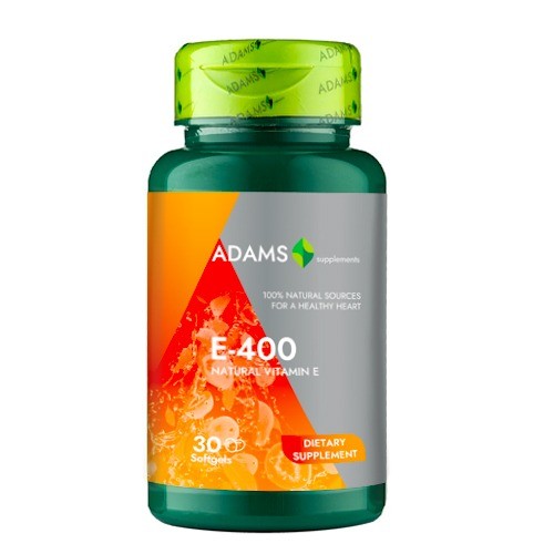 Vitamina E-400, naturala, 30 sfg, Adams Supplements